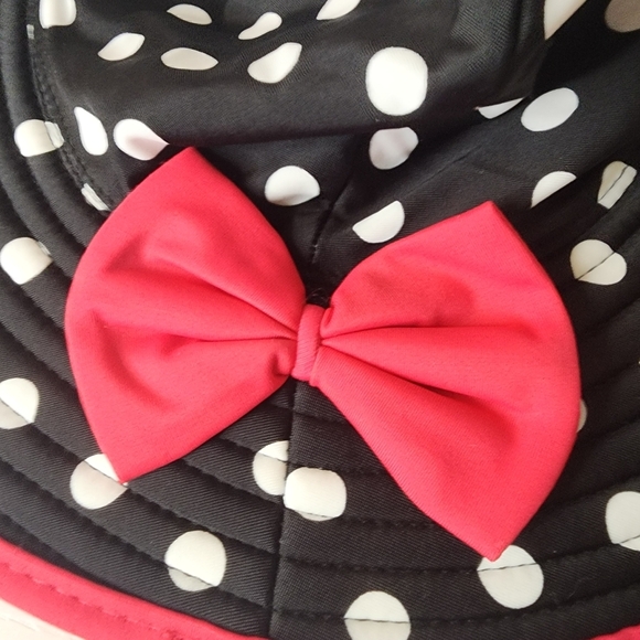 Ruffle Butts Polka Dot Hat with Pink‎ Bow Baby Size 0-12 Months - Picture 7 of 7